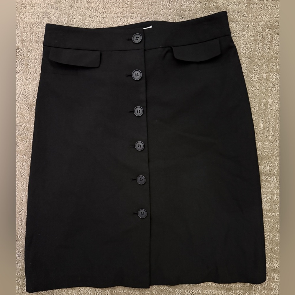 LOFT Black Knee-Length Pencil Skirt